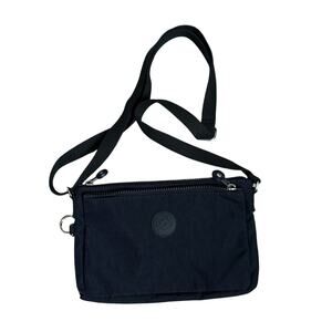 Kipling Mikaela Black Crossbody Bag Adjustable Strap Zipper Pockets